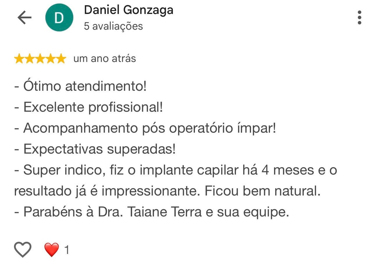Avaliação de Daniel: acompanhamento pós-operatório e resultado natural do implante
